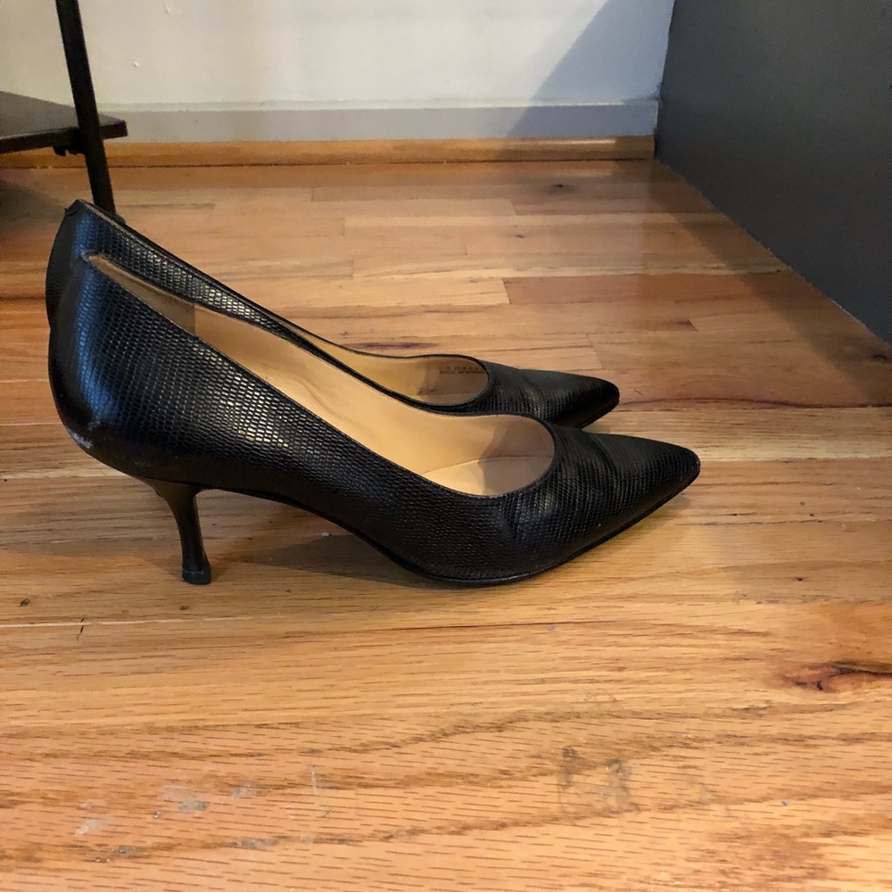 Cole Haan Black Lizard Print Air Rea II Pumps 7